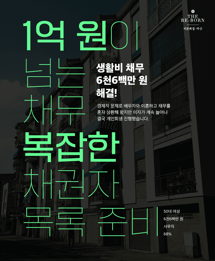 경제적 문제로 이혼
대환대출 채무