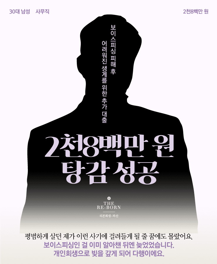 생활비 대출금
보이스피싱 피해