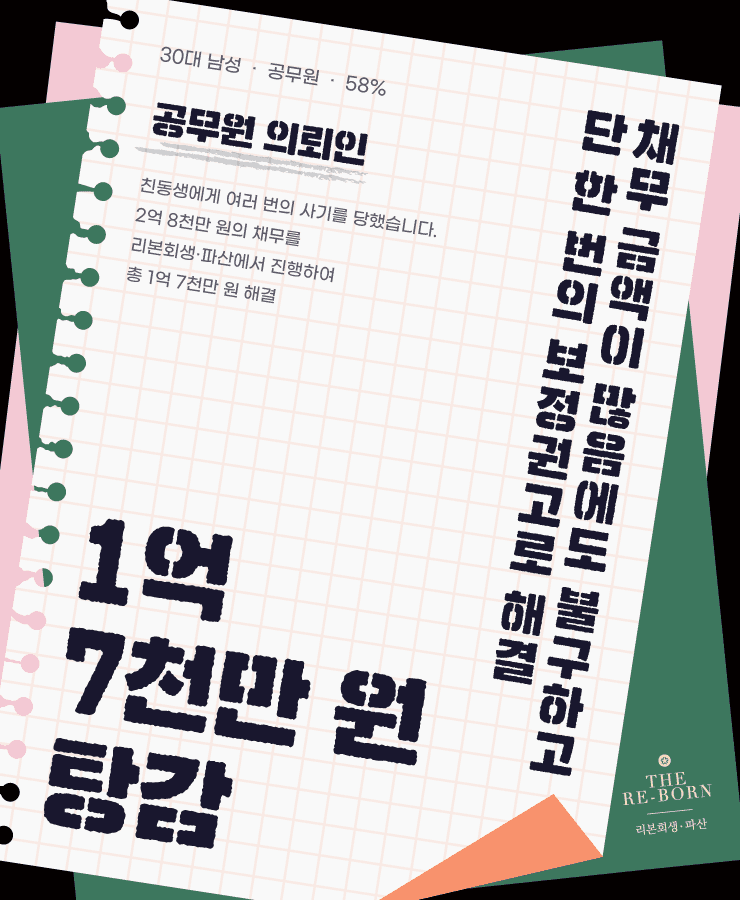 친동생에게 당한 사기
매월 증가하는 채무 이자