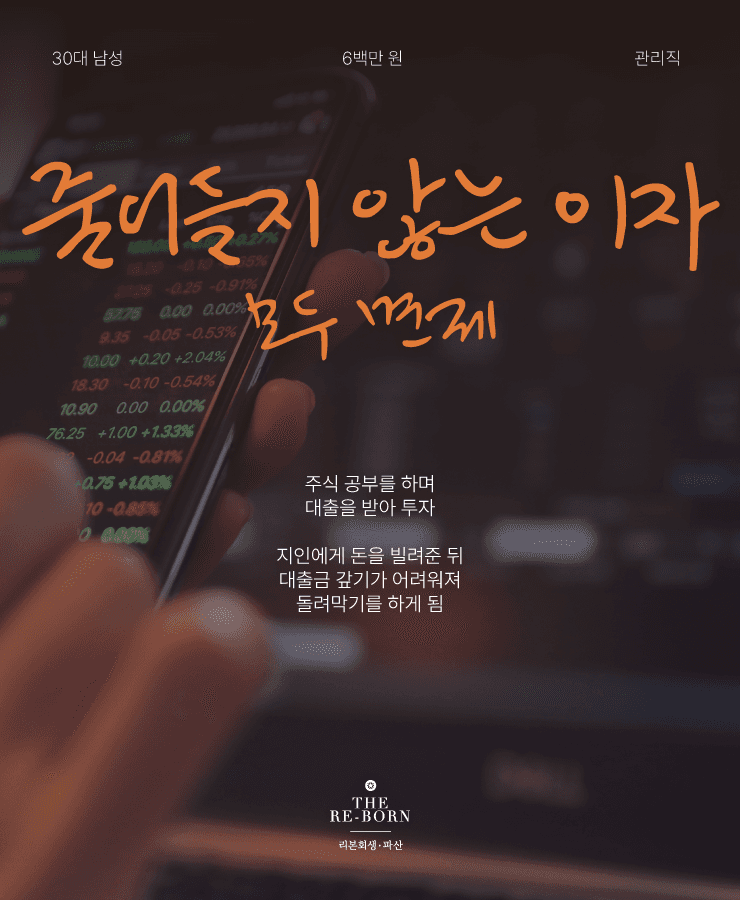 지인에게 빌려준 돈
돌려막기로 채무 증가